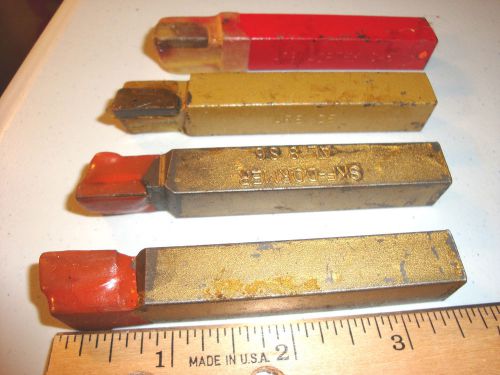 LOT OF 4 SKF-DORMER LATHE CUTTING TOOLS CARBIDE - 1/2&#034; SHANK