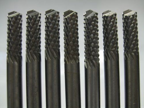 Lot ( 7 )  1/4&#034; carbide drill point fiberglass router bur burr endmill tool bits for sale