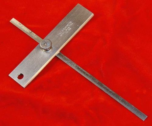 Vintage STARRETT No. 46 Depth Gauge w/ Tempered No. 10 Rule Machinists