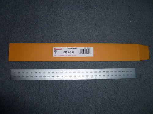 Starrett C635-300 Spring Tempered Steel Rule W/ Millimeter Graduations, 300mm