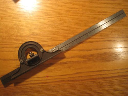 Starrett No. 4 GRAD 18 inch Slotted Rule with Protractor No. 12