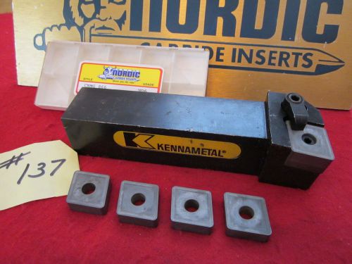 1 KENNAMETAL 1-1/2&#034; LATHE TOOL HOLDER W 5 CNMG 866 NORDIC CARBIDE INSERTS {137}