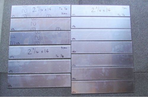 Lot 3p , 13 pcs aluminum plate 1/8 all 14&#034; long sheet 6061-t6 .125 1/8” thk t6 for sale