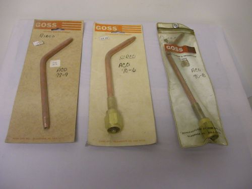 (3) Goss Welding Tips &#034;Airco Style&#034; 98-9~70-6~70-8 Welding Goss Equipment NOS