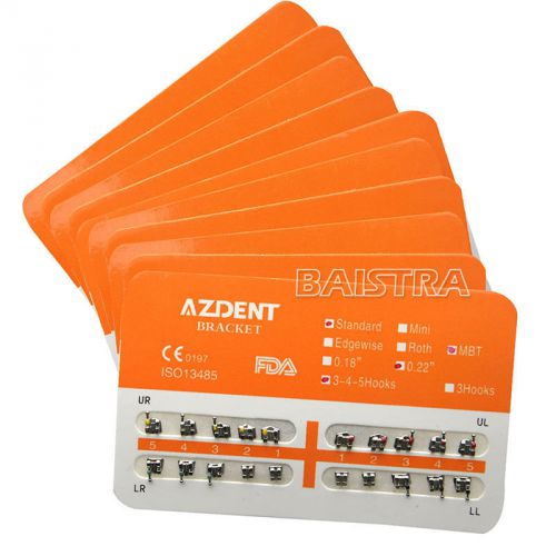 100 Pack AZDENT Dental Orthodontic Metal Brackets Braces Standard MBT.022 345