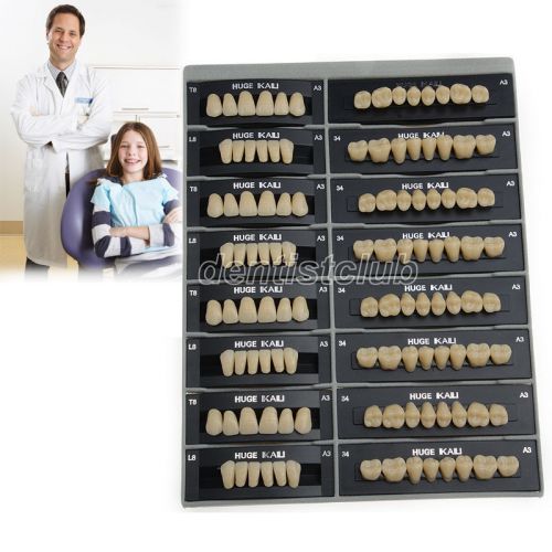 FDA CE Proved new Dental Synthetic Resin False Tooth Denture 28pcs/set T8 A3