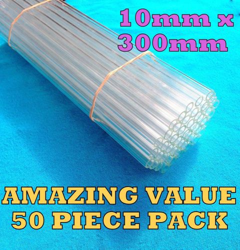 Borosilicate Glass Blowing Tubes 50pcs - 10mm x 1.5mm Wall x 300mm long Pyrex