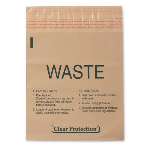 Stick-On Bag - Waste  9&#034;W x 10&#034;H  1.4qt 100 pk