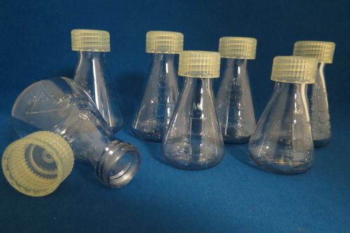 New Nalgene 50mL &amp; 25mL PC Erlenmeyer Flask w/ Screw Closure Qty 7