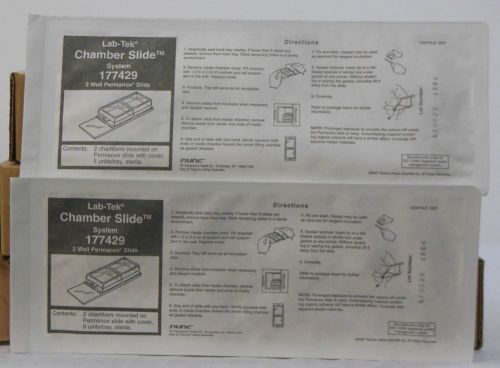 Nalge nunc 177429 lab-tek chamber slide w/ cover, permanox slide 16 /pack 2 well for sale