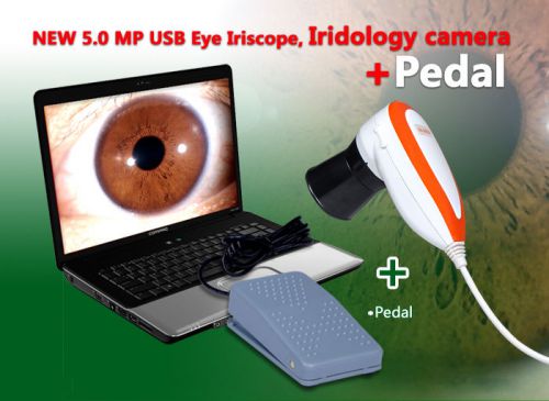 Ce new 5.0mp usb iris iridoscope iridology iriscope camera+foot pedal+software for sale