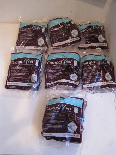 Lot of 7 novartis compat pump set with in line y adapter &amp; vinyl bag 199547 for sale