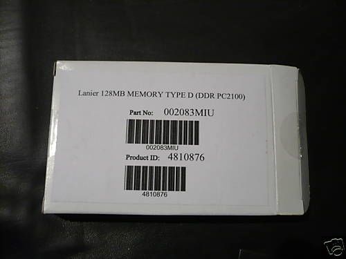 New OEM Lanier 128mb Memory Type D 002083MIU 4810876