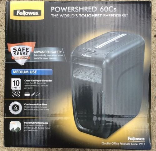 Fellowes Powershred 60Cs 10-Sheet Cross-Cut Shredder (4606001) Brand New!