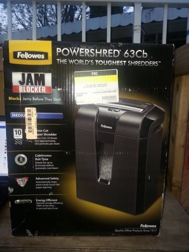 USED Fellowes Powershred 63CB 10-Sheet Crosscut Shredder