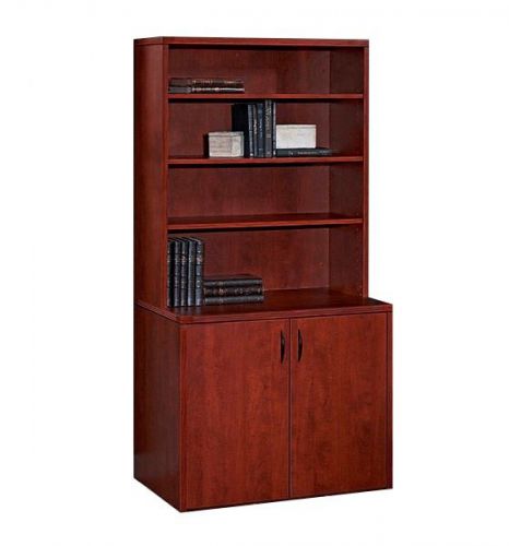 New Amber Office 2-Door Storage Cabinet with Hutch