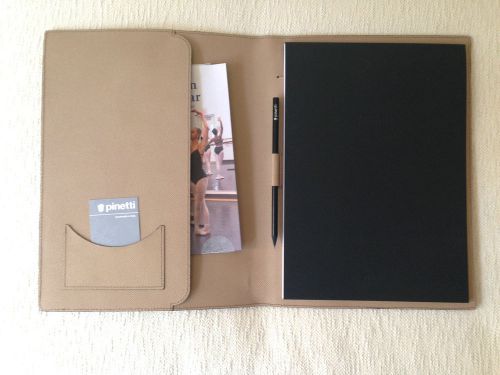 New $250 pinetti italy leather writing pad portfolio folder presentation italian for sale