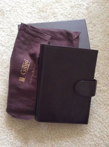 Gillio Firenze Medium Mia Cara Dark Brown Leather, Fits Filofax Personal Inserts