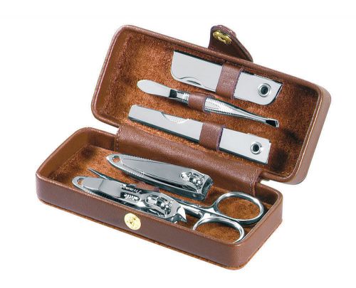 Royce Leather Framed Manicure Set - Tan