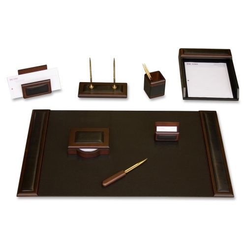 Dacasso walnut &amp; leather 8-piece desk set - dacd8412 for sale