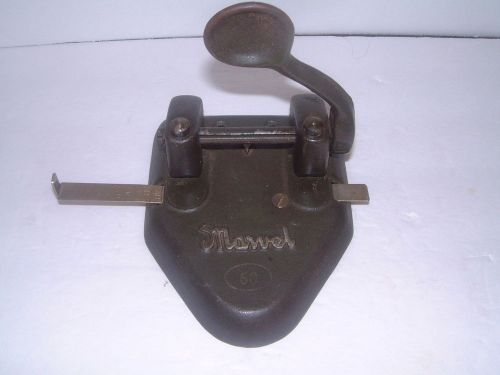 Vintage Marvel 2 Hole Black Adjustable Punch Model No. 60 Wilson Jones Co