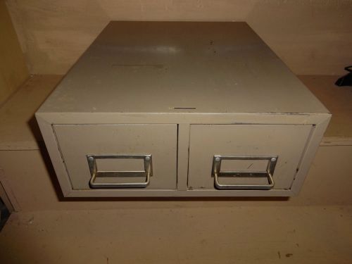 Vintage Hunt Metal 2 Drawer File Card Holder/Cabinet