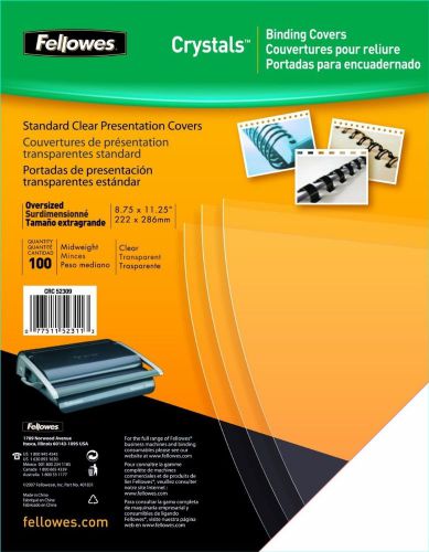Fellowes Transparent PVC Binding Covers, Letter, 100 pack (52089),free shipping