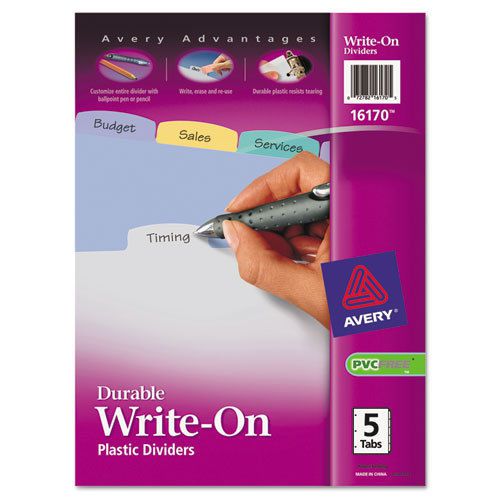 Multicolor Write-On Big Tab Dividers, 5-Tab, 11 x 8 1/2, 1/Set