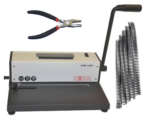 Coil Spiral Binding Machine,Metal Spiral Coil Binder,Electric Insert+Pliers+Coil