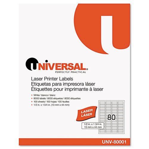 Universal office products 80001 laser printer permanent labels, 1/2 x 1-3/4, for sale