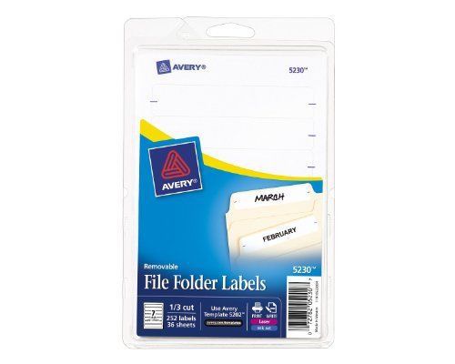 Avery Removable Laser/inkjet Filing Labels - 0.67&#034; Width X 3.44&#034; Length - (5230)