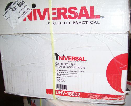 White 1 Part, 20 LB. Universal Continuous Paper #15802, 2400 sheets