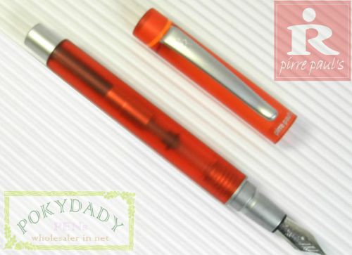 Pirre paul&#039;s 325b fountain pen red + 5 poky cartridges colour ink green for sale