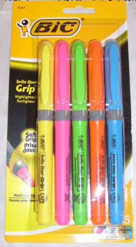 7 Pack Of Bic Brite Liner Highlighter - Chisel Marker Point Style - Total Of 35