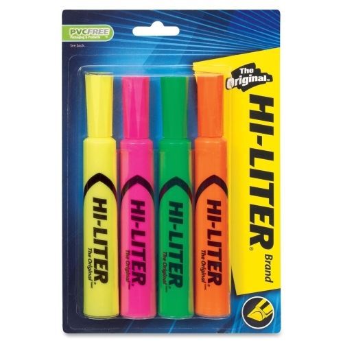 Avery Hi-Liter Desk Style Highlighters - Chisel - Assorted Ink - 4 / Set