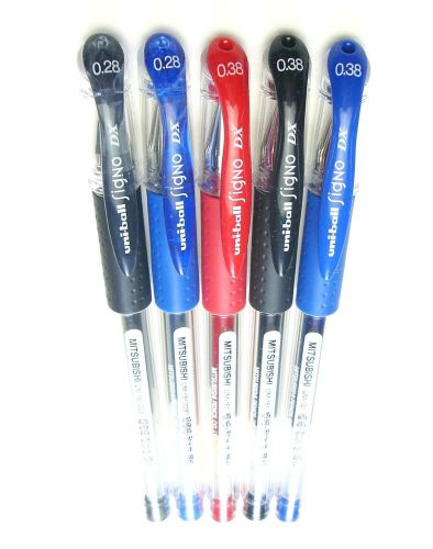 Uni-Ball Signo UM-151 0.28mm &amp; 0.38mm Roller Pen (Assorted Set of 5) Brand New!