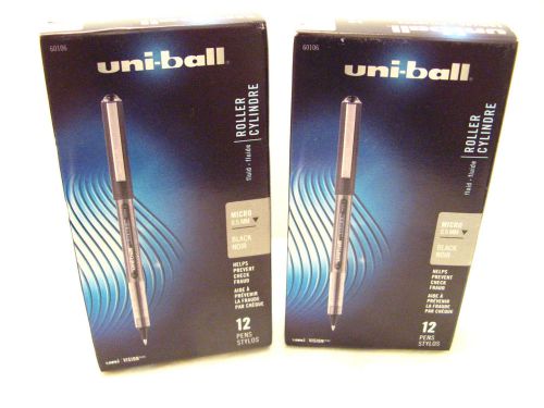 UNI-BALL UNI VISION STICK BLACK INK PEN Pack of 12 0.5mm 60106 - Lot of 2