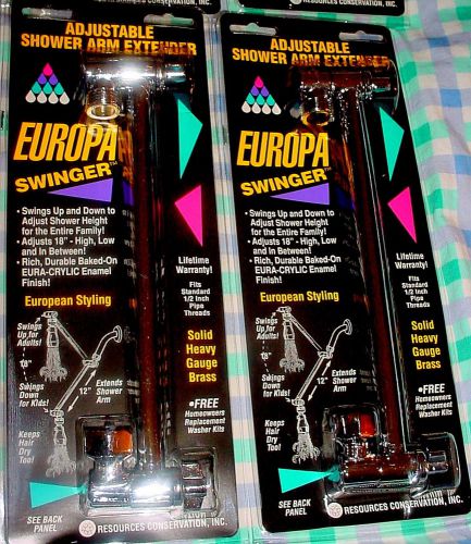 EUROPA SWINGER adjustable shower arm. quantity 2, new in clam packs.