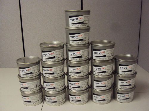 Lot of 20 Toyo Ink Aqualess Ultra Black MZ Offset Printing Press Ink 1kg