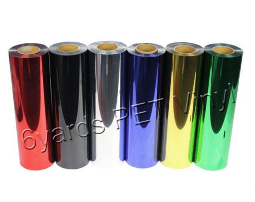 6yards heat transfer vinyl film pet metal light mirror finish for fabric press for sale