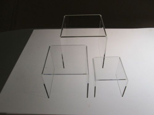 Quantity 2 Set of 3&#034; 4&#034; &amp; 5&#034; Clear Acrylic Risers