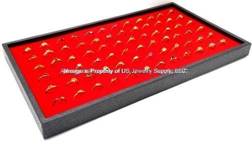 Wholesale Lot Of Red 30 Pieces 72 Ring Display Trays