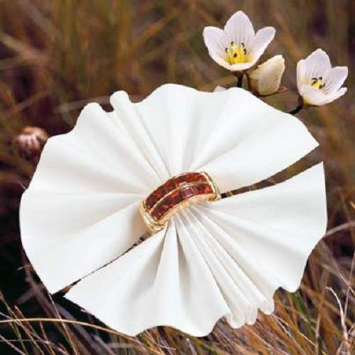 1 White Leather Ring Flower