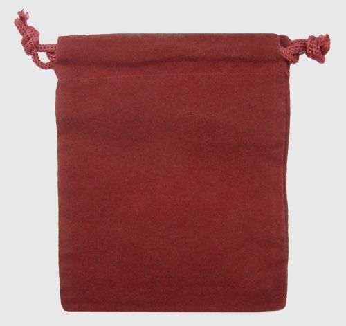 12 BURGUNDY VELVET POUCH 3&#034; x 4&#034; Gift Bag, rings, coins, medals.