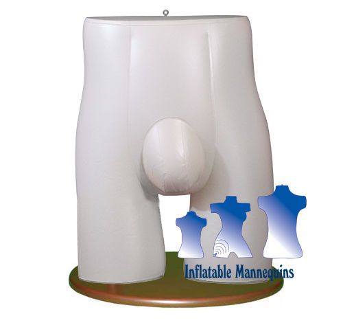 Inflatable Male Brief Form With Wood Table Top Stand, Ivory