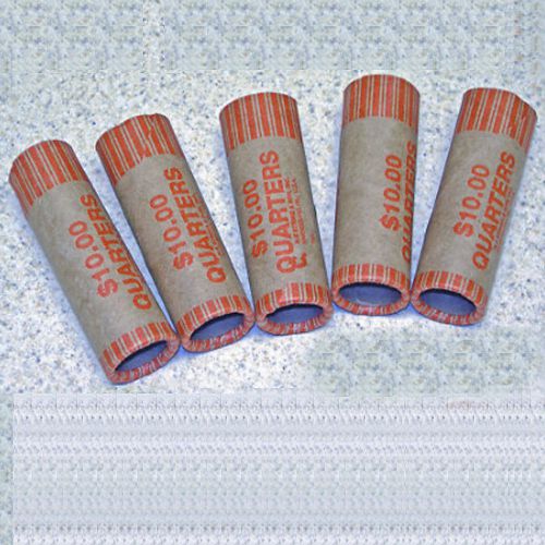 72 Rolls Preformed Coin Wrappers Paper Tubes For Quarters NF String Holds $10 Ea