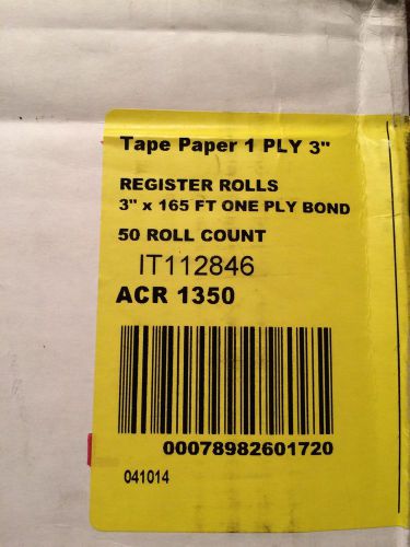 50 - Register Rolls 3&#034;x165&#039; - Cash Register Or Kitchen Printer - 1-Ply Bond