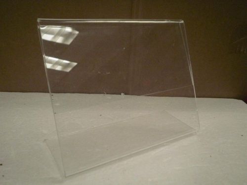 ACRYLIC SLANTBACK COUNTERTOP SIGN HOLDER- 7 X 6&#034; USED- L129