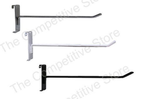 12&#034; Gridwall Hooks For Grid Panels - 50 Pcs Box - Black, White Or Chrome Colors