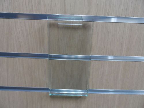 Lot of (10) 6 x 3 3/4 x 1/4 clear acrylic slatwall sign holder for sale